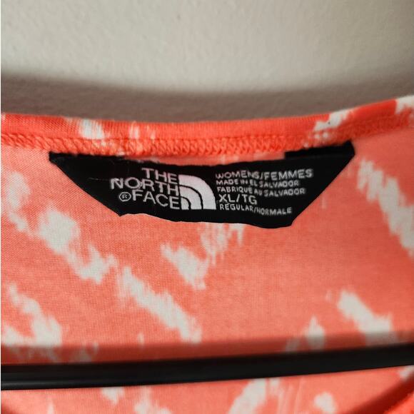 The North Face T-Shirt Orange White Chevron Short Sleeve Pullover Top XL - Picture 4 of 5